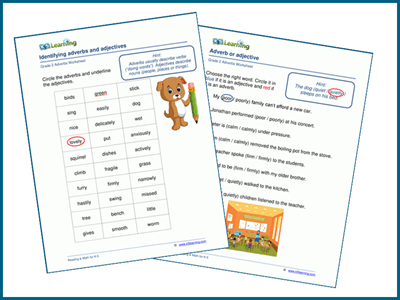 Adjective or adverb in worksheets