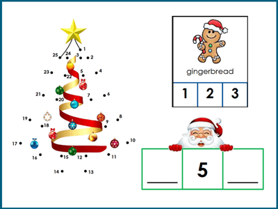 Christmas reading and math worksheets