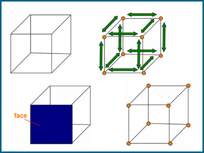 Faces, edges and vertices of shapes