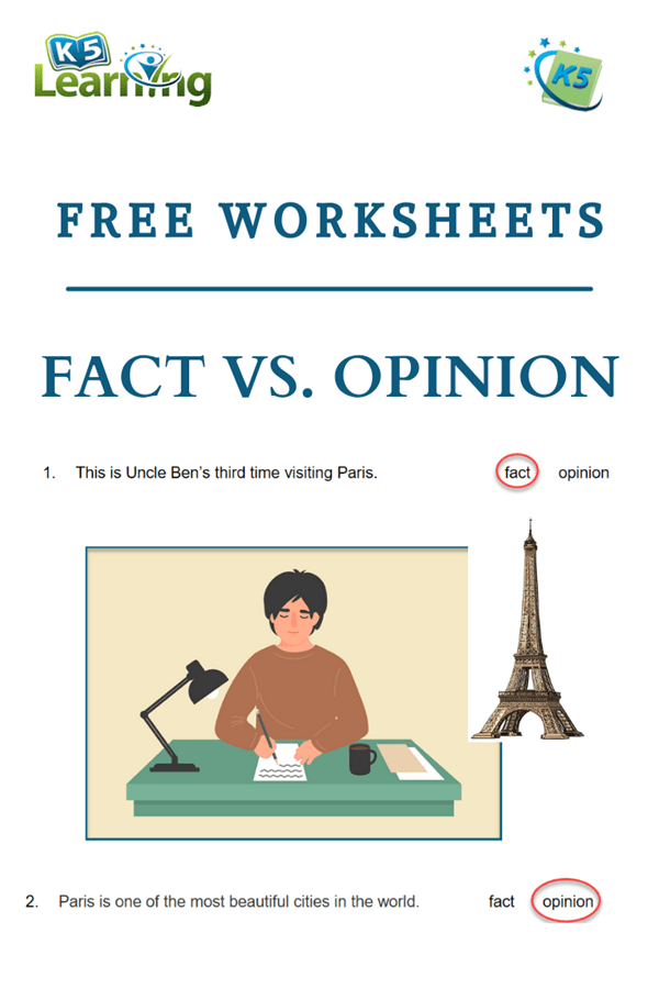 Fact Or Opinion Worksheets K Learning