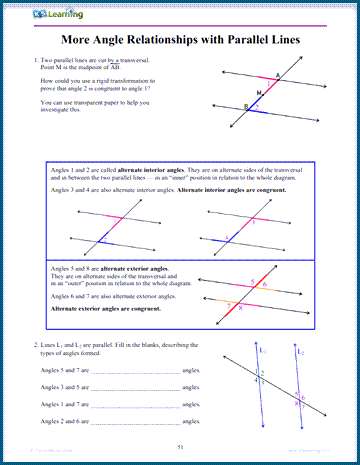 Geometry workbook sample page