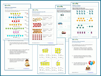 Grade 1 subtraction worksheets