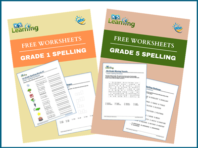 Spelling worksheets for grades 1 to 5