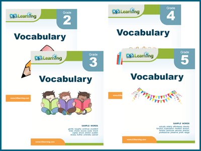 Grade 2 and 5 vocabulary workbooks