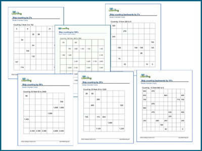 Grade 2 skip counting worksheets