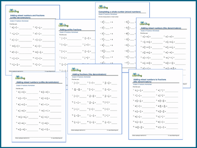 Grade 5 adding fractions