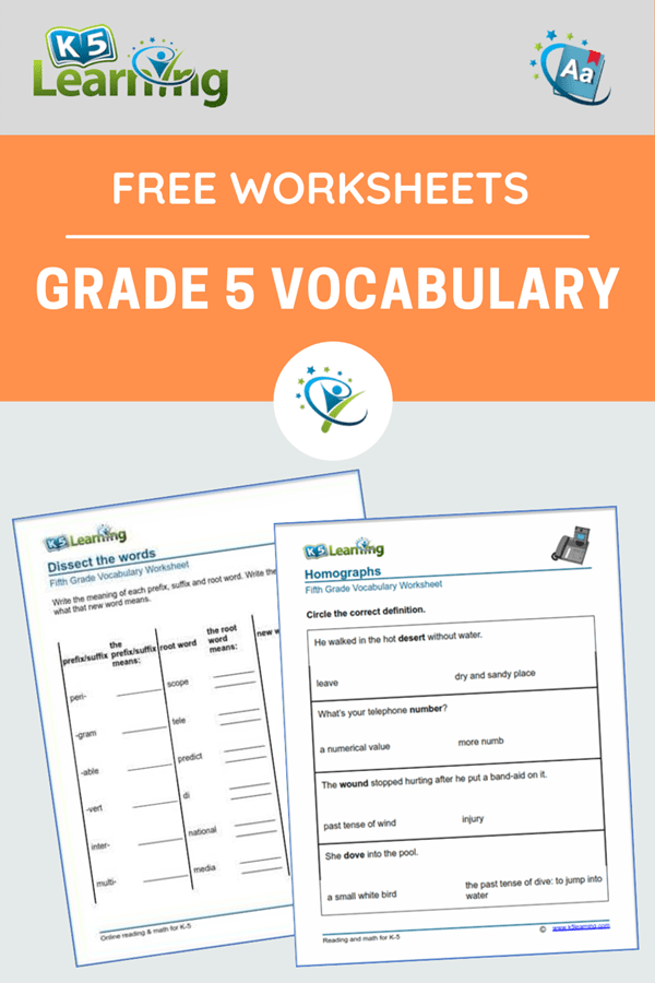 new grade 5 vocabulary worksheets k5 learning k5 learning