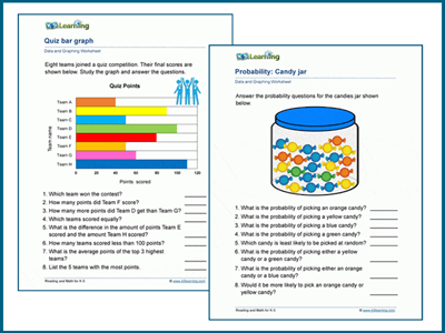 Data and graphing worksheets for grade 4