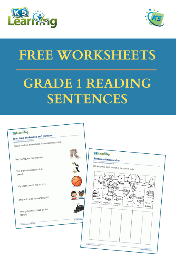 Grade 1 Reading Sentences Worksheets | K5 Learning