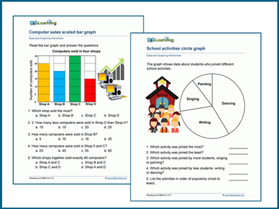 Data and graphing worksheets for grade 3