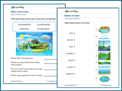 Earth and water worksheets