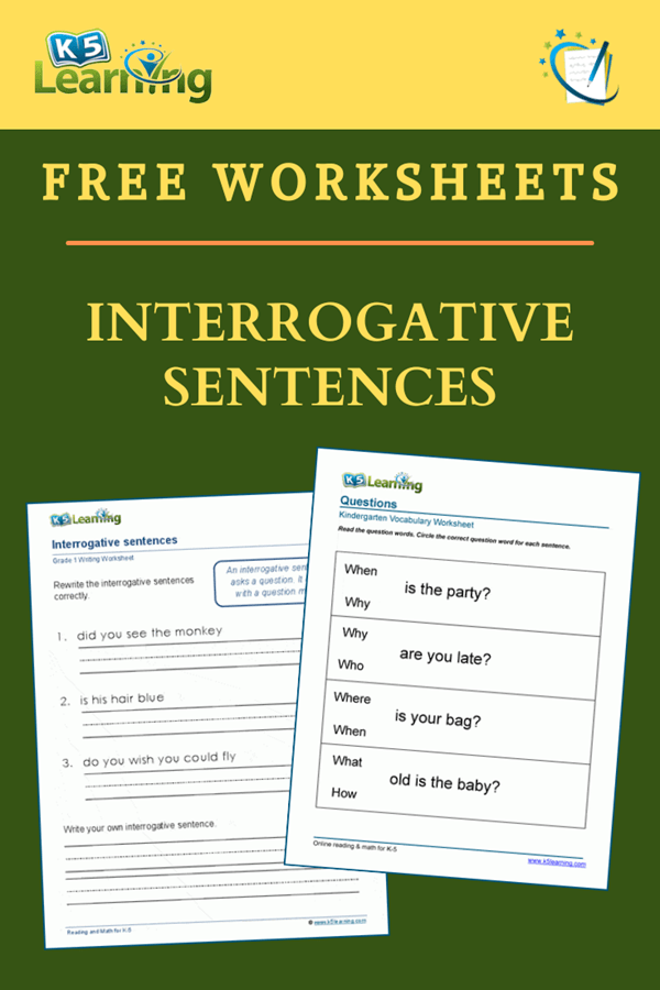 Interrogative Sentences Explained K5 Learning 