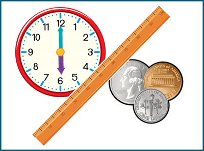 Measurement, time and money workbook for kindergarten students