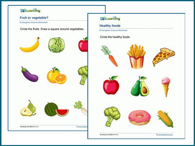 Food and nutrition worksheets