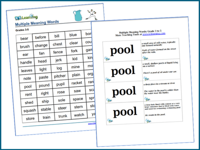 Multiple meaning words flashcards