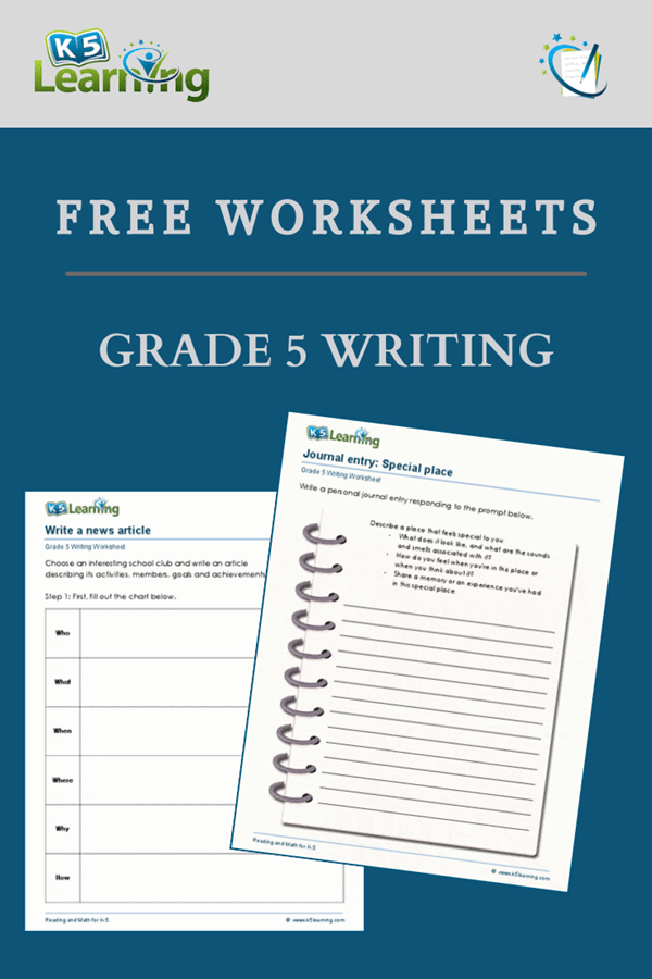 Journal, News and Practical Writing Worksheets for Grade 5 Students ...