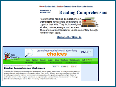 Reading comprehension stories