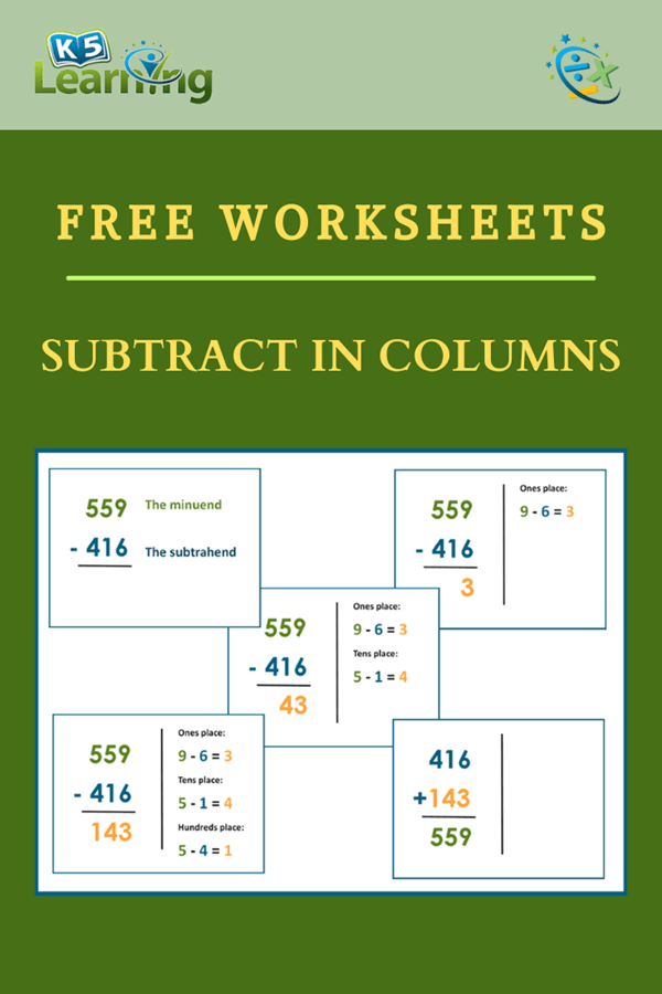 Subtraction In Columns Practice For Grade 3 Students | K5 Learning