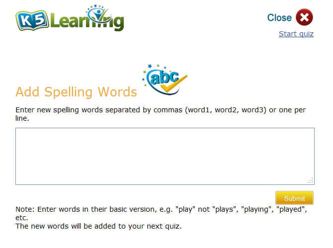 Add words spelling