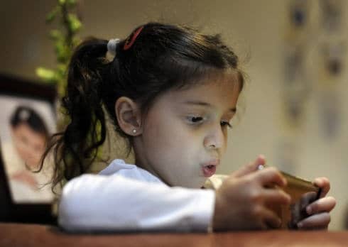 Child on mobile device