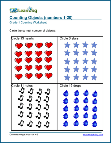 1st grade number charts and counting worksheets k5 learning