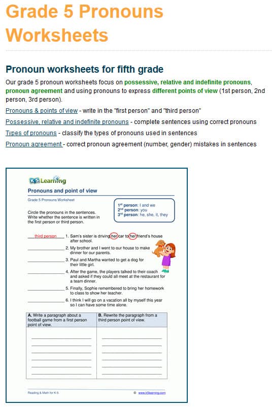 new grade 5 grammar worksheets k5 learning