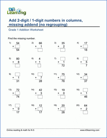 Free Math Worksheets Printable Organized By Grade K5 Learning