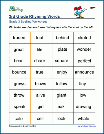 Spelling Worksheet Grade 1