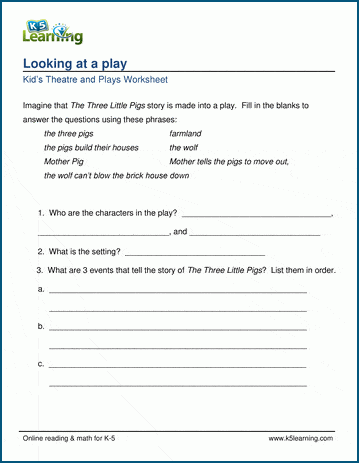 Short plays and kids' drama worksheets and exercises | K5 Learning