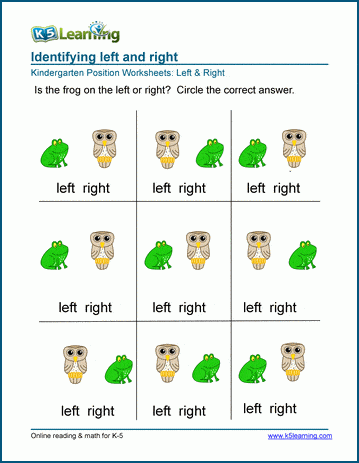 Left or right worksheets