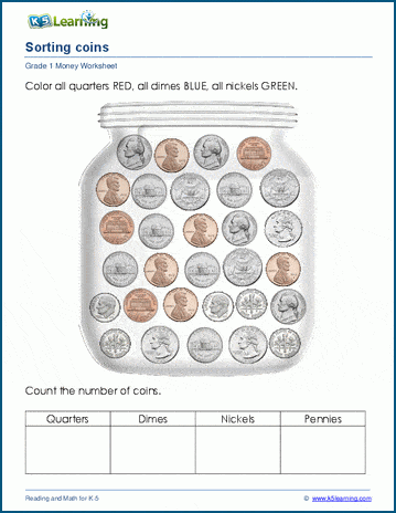 printable coins worksheets