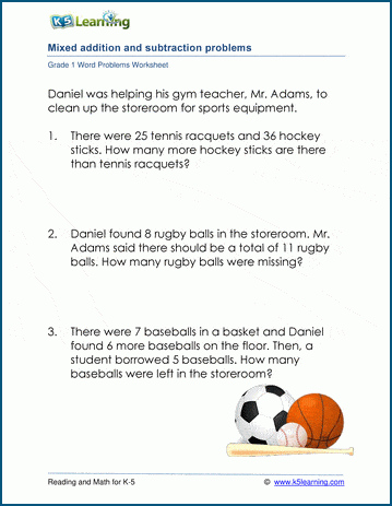 problem solving questions for grade 1