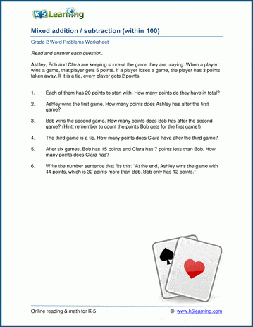 2nd grade math word problem worksheets free and