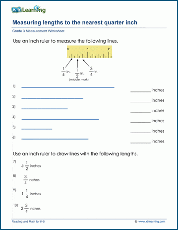 Measure to the Nearest Quarter Inch, Measure with a Ruler