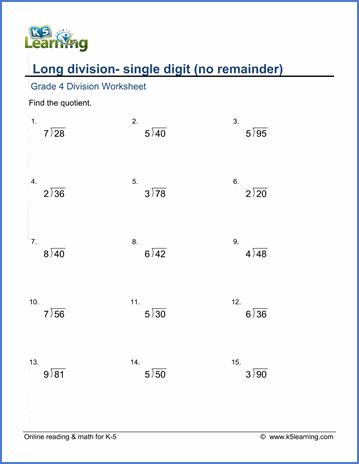 Long Division Work Mats for Standard Algorithm - Divide by 1-Digit Numbers