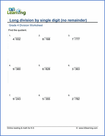 fourth grade math worksheets free printable k5 learning