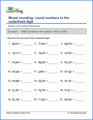 grade 4 rounding worksheet