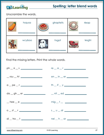 Grade 3 spelling practice