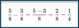 Subtract fractions