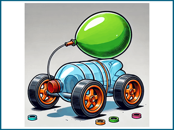 STEM challenge: balloon-powered car
