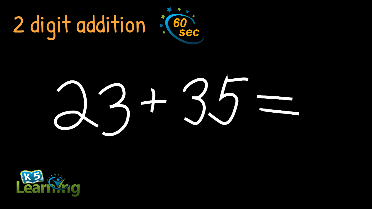 2 Digit Addition (No Regrouping) Sample Problem | K5 Learning