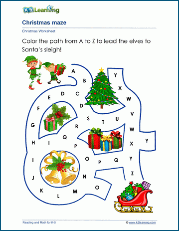 Christmas Worksheets K5 Learning