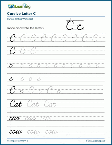 C In Cursive Writing