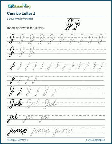 uppercase j in cursive