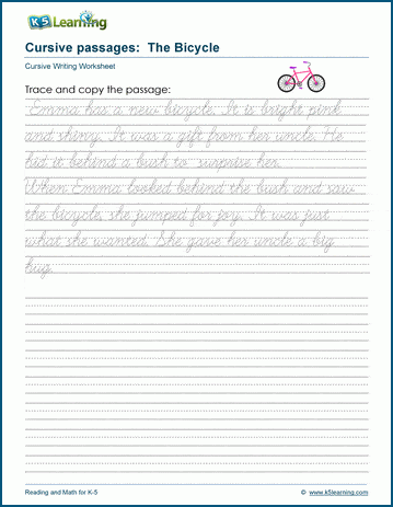 Cursive writing 2024 practice sheet