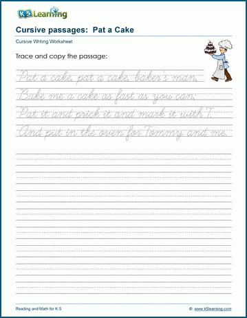 Free Cursive Writing Paragraph Worksheets (PDF) 