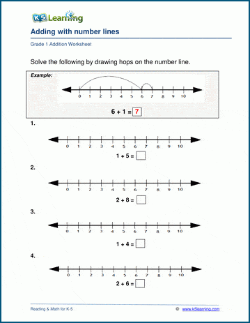 1 for grade line worksheet number Worksheets Number 1st with printable Grade Lines Addition