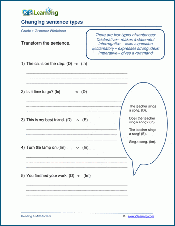 4 SENTENCE TYPES, Easy Explanation