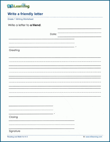 Friendly Letter Writing Paper  Friendly letter writing, Letter