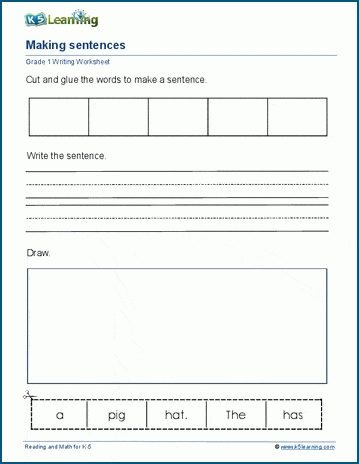 Making sentences worksheet